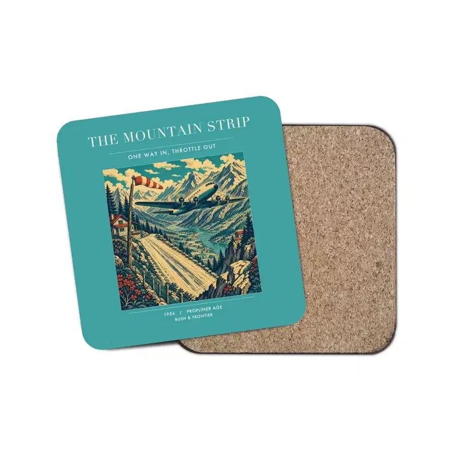 The Mountain Strip - Designed Coasters design on turquoise 1-piece