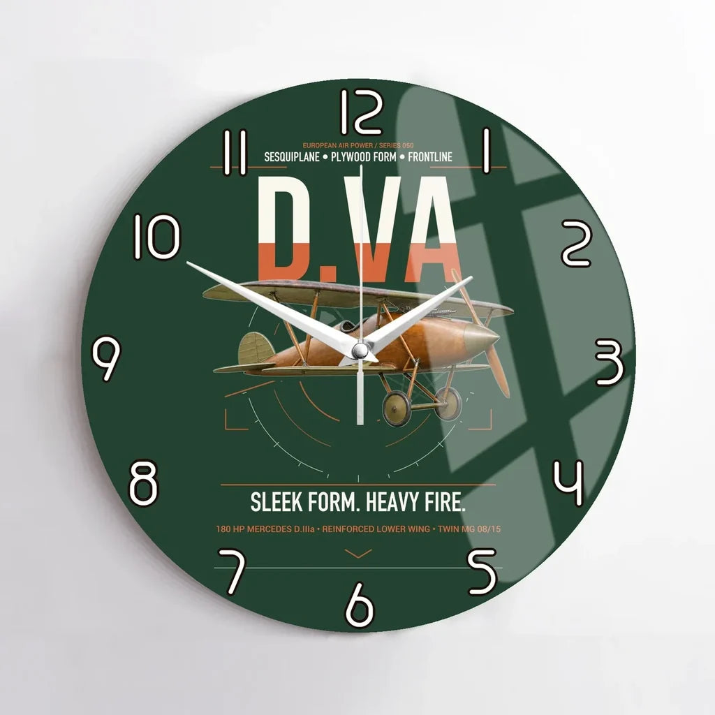 Albatros D.Va design on dark green no frame wall clock