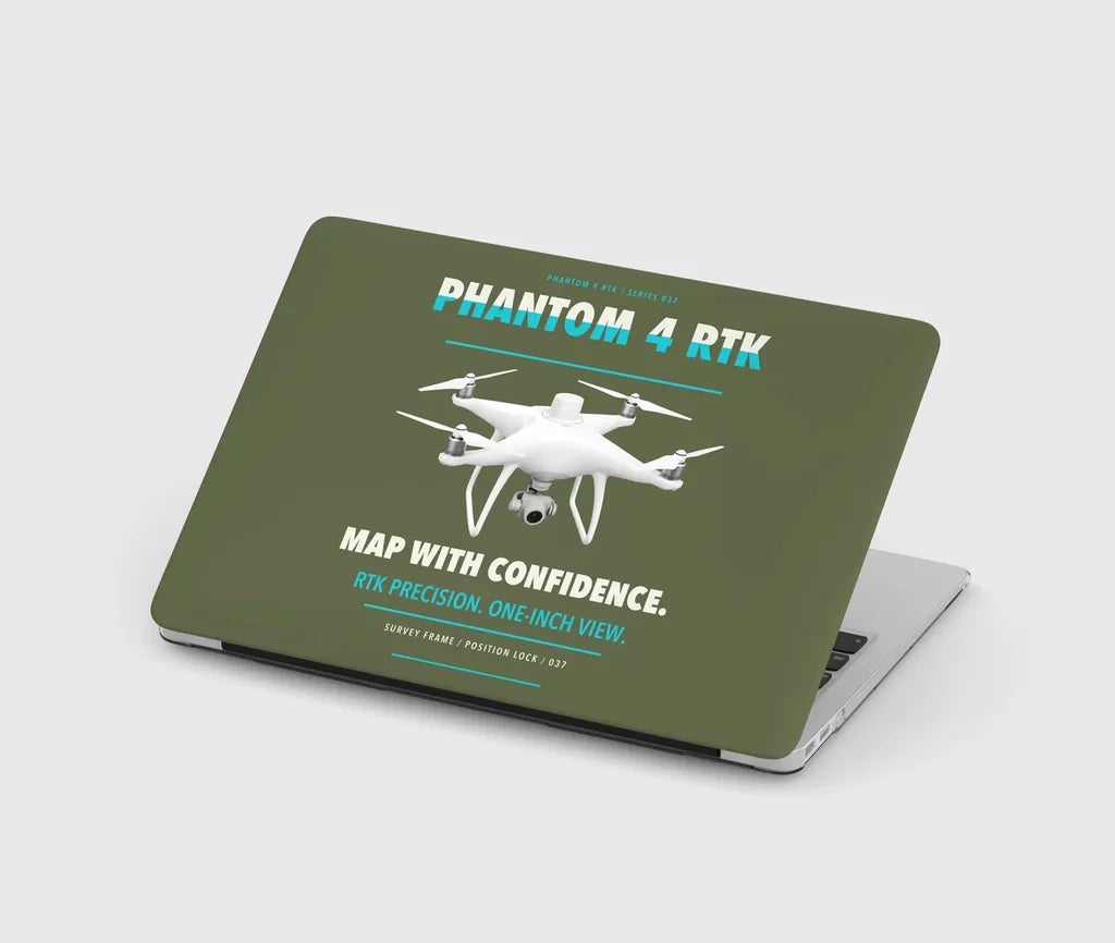 DJI Phantom 4 RTK design on green army MacBook case