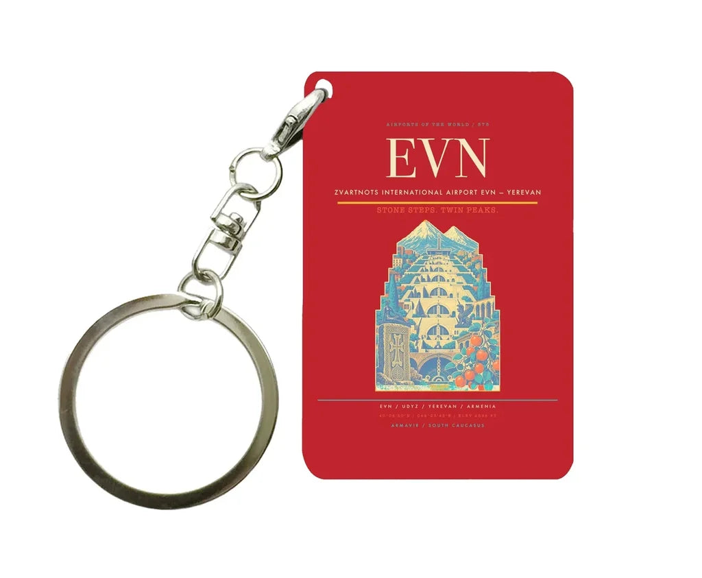 Zvartnots International Airport EVN — Yerevan Key Chain design on red key chain