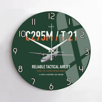 Thumbnail for Airbus C295M T.21 design on dark green no frame wall clock