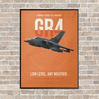 Thumbnail for Panavia Tornado GR4 vertical canvas print - framed - orange background