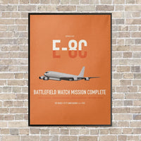 Thumbnail for E-8C Joint STARS vertical canvas print - framed - orange background