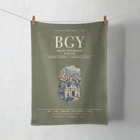 Thumbnail for Milan Bergamo Airport (BGY) design on green army towel