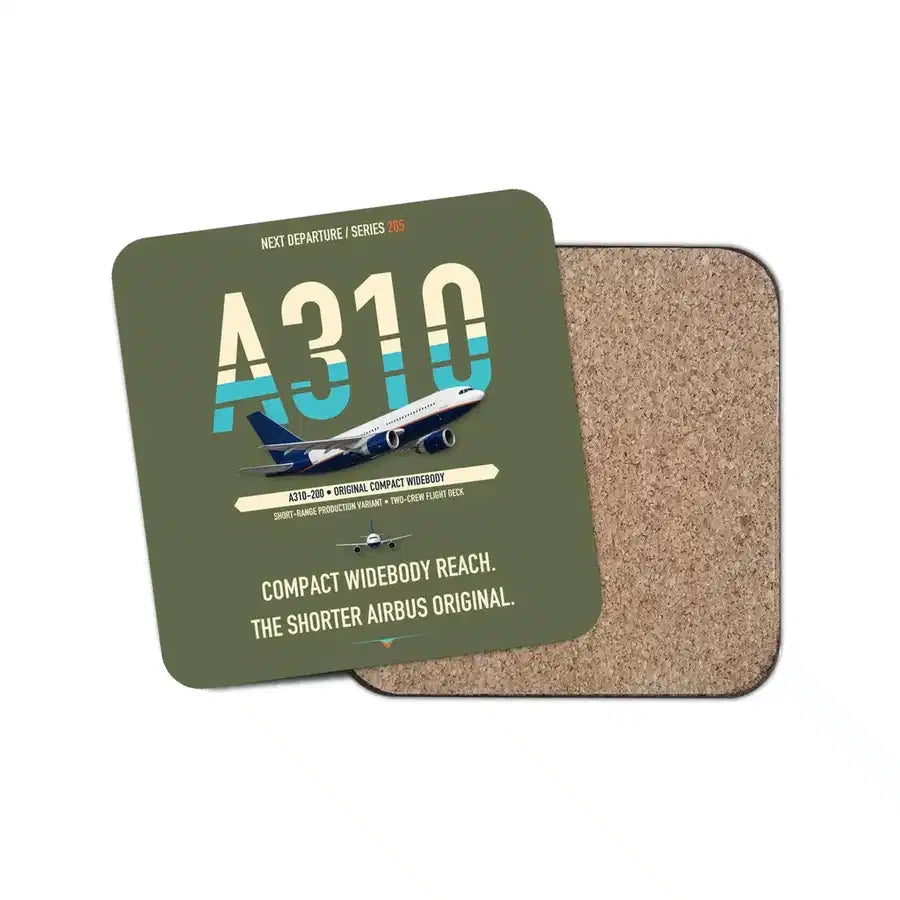Airbus A310-200 design on green army 1 piece coaster