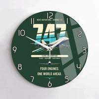 Thumbnail for Boeing 747-400 design on dark green no frame wall clock