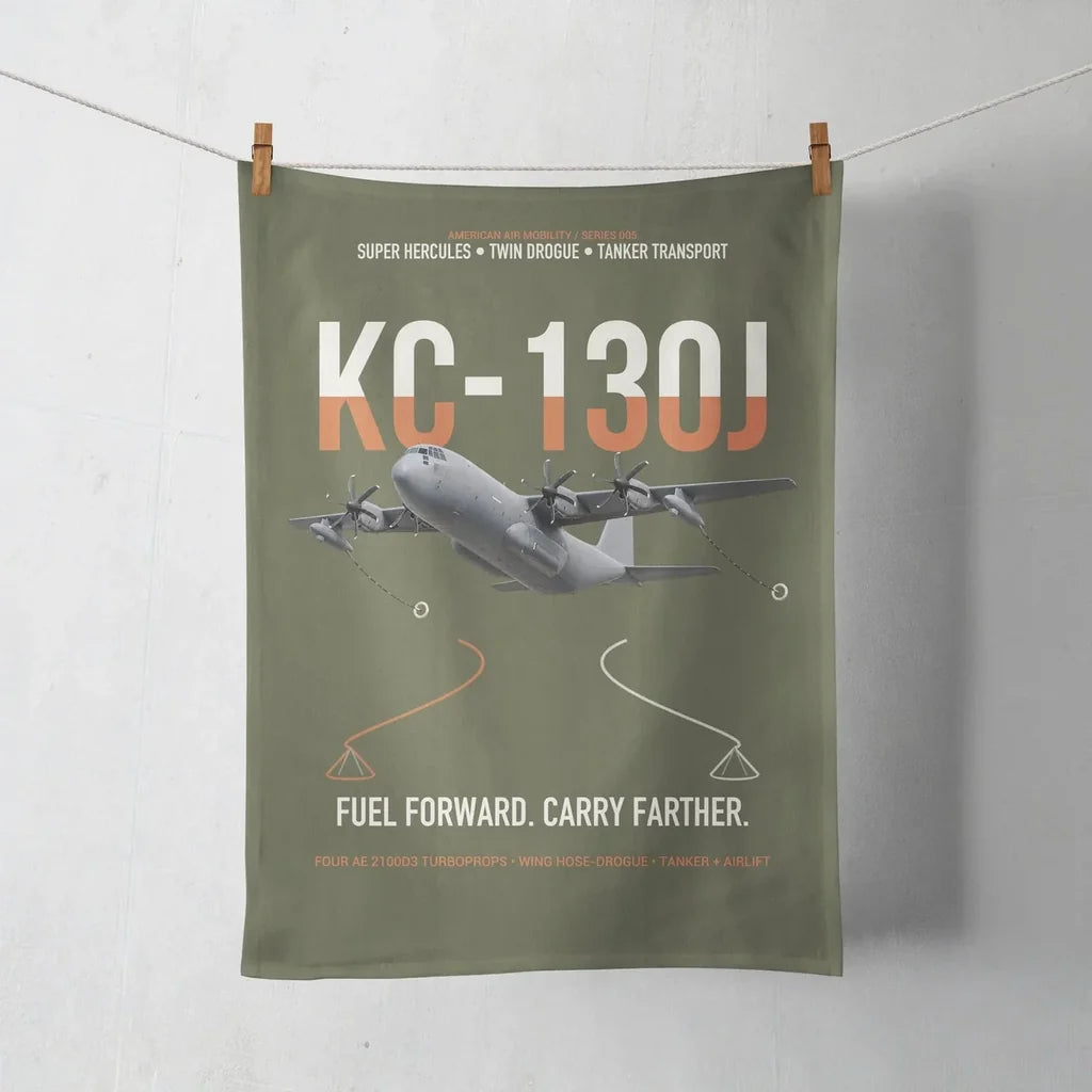 KC-130J SUPER HERCULES design on green army towel
