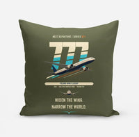 Thumbnail for Boeing 777-9 design on green army pillow