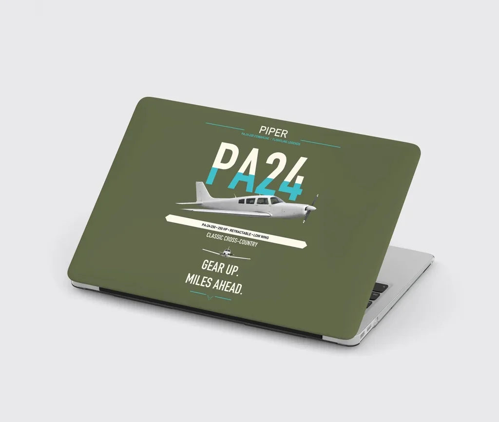 Piper PA-24-250 Comanche 250 design on green army MacBook case