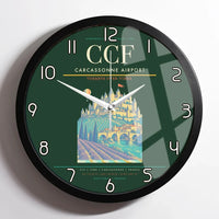 Thumbnail for Carcassonne Airport CCF Wall-Clock Framed - Dark Green
