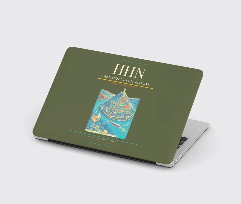 Frankfurt-Hahn Airport (HHN) design on green army MacBook case
