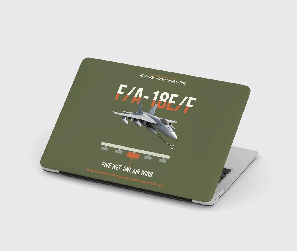 F A-18E F Buddy Tanker design on green army MacBook case