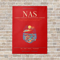 Thumbnail for Lynden Pindling International Airport Nassau NAS - Canvas Framed - Red