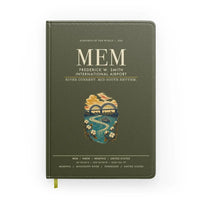 Thumbnail for Frederick W. Smith International Airport Memphis (MEM) design on green army notebook