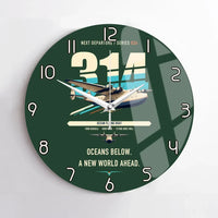 Thumbnail for Boeing 314 Clipper design on dark green no frame wall clock