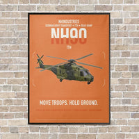 Thumbnail for NHIndustries NH90 TTH vertical canvas print - framed - orange background