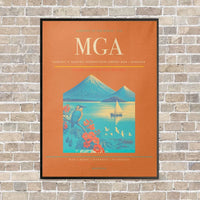 Thumbnail for Augusto C. Sandino International Airport MGA — Managua vertical canvas print - framed - orange background