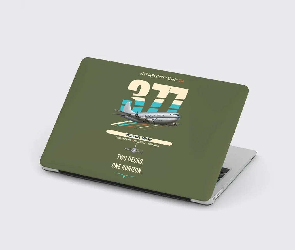 Boeing 377 Stratocruiser design on green army MacBook case