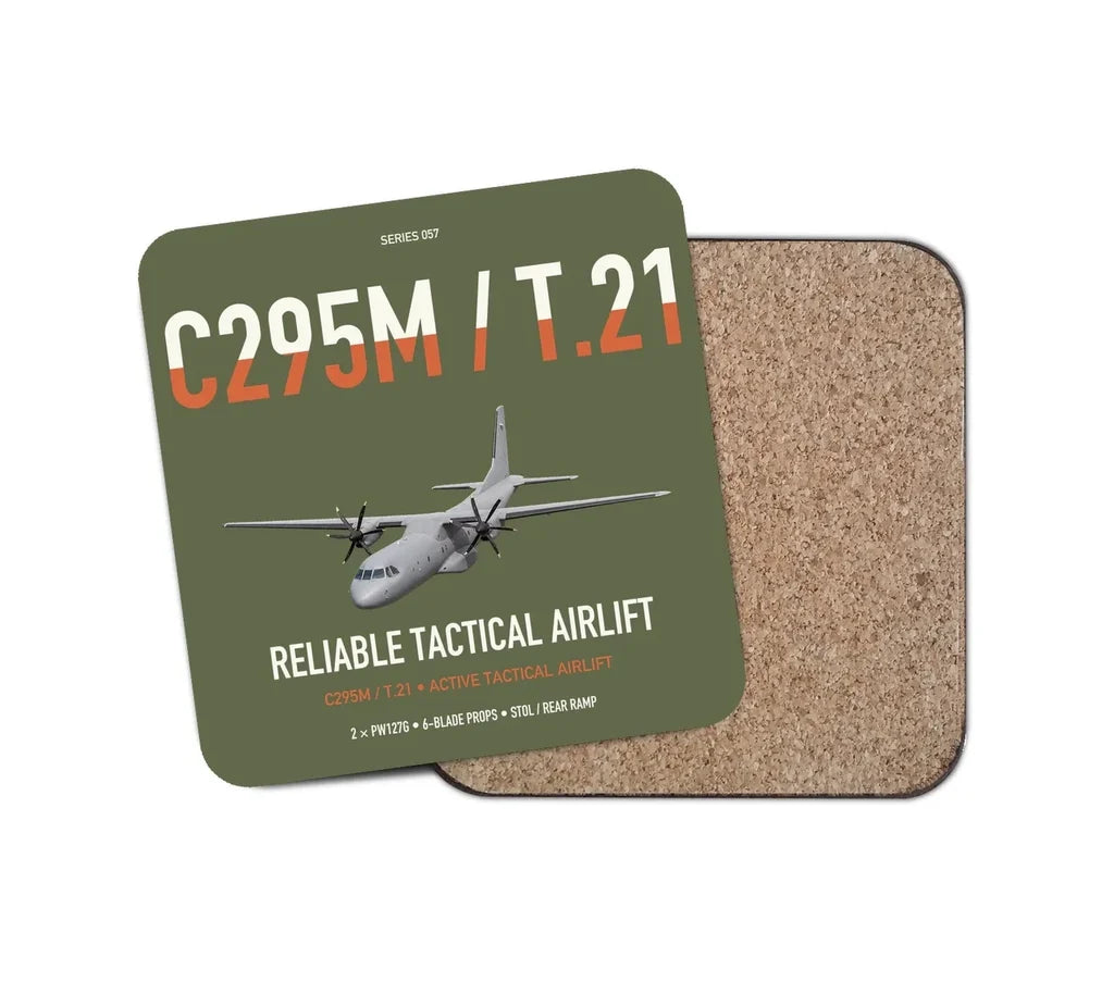 Airbus C295M T.21 design on green army 1 piece coaster