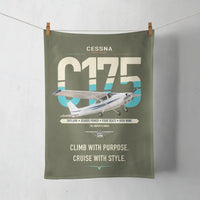 Thumbnail for Cessna 175 Skylark design on green army towel