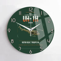 Thumbnail for Bell UH-1H Iroquois design on dark green no frame wall clock
