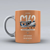 Thumbnail for Cessna 162 Skycatcher design on orange ceramic mug, double-side print