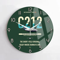 Thumbnail for CASA C-212-100 Aviocar design on dark green no frame wall clock