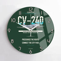 Thumbnail for Convair CV-240 design on dark green no frame wall clock