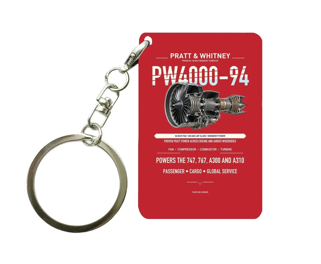 PW4000-94 Key Chain design on red key chain