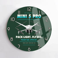 Thumbnail for DJI Mini 5 Pro design on dark green no frame wall clock