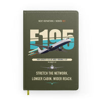 Thumbnail for Embraer E195 design on green army notebook