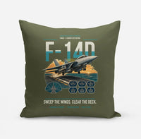 Thumbnail for F-14D Tomcat design on green army pillow