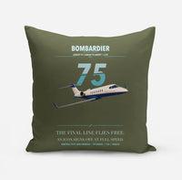 Thumbnail for Bombardier Learjet 75 Liberty design on green army pillow