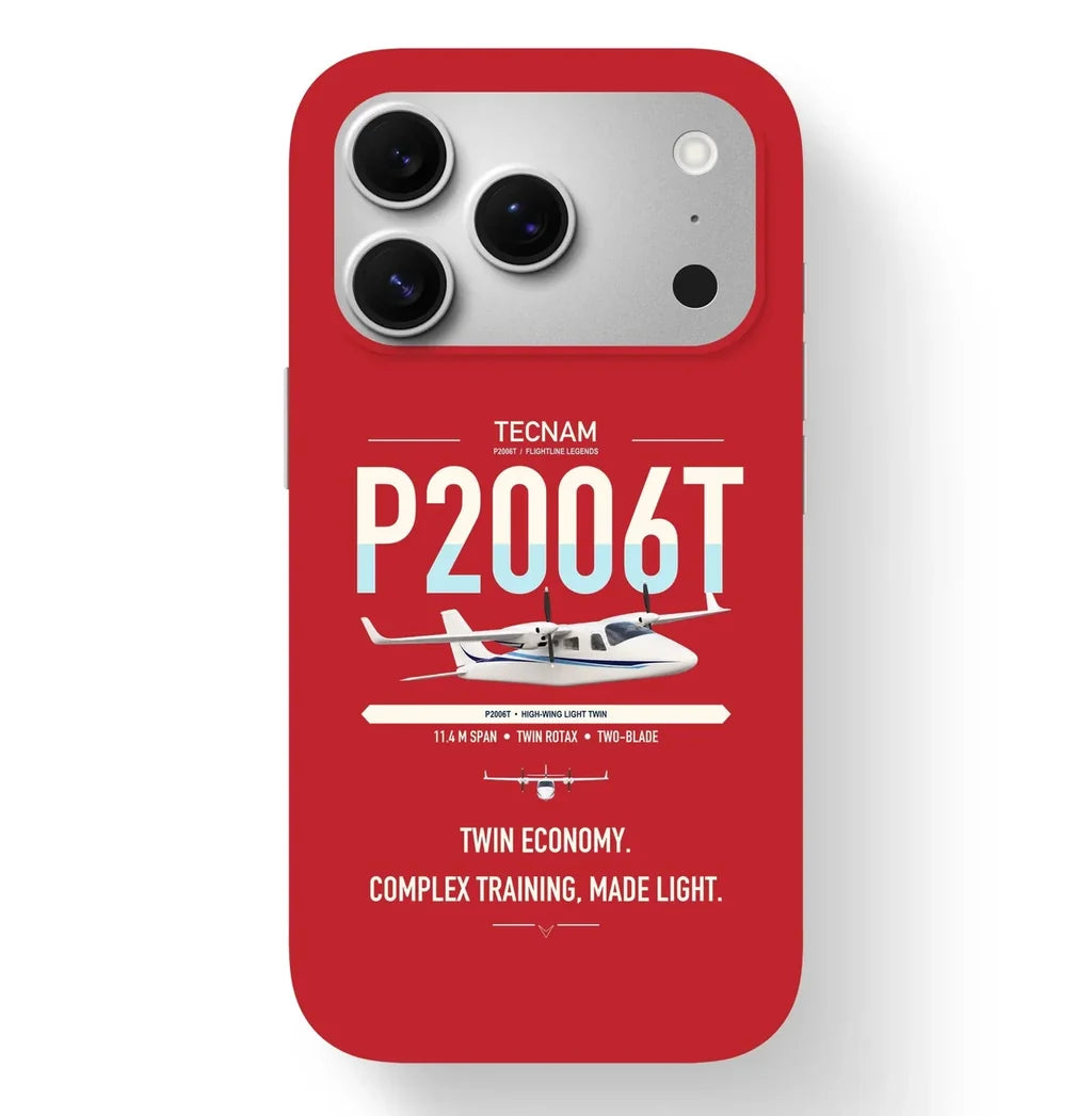 Tecnam P2006T design on red magsafe iphone case, for iPhone 17 Pro