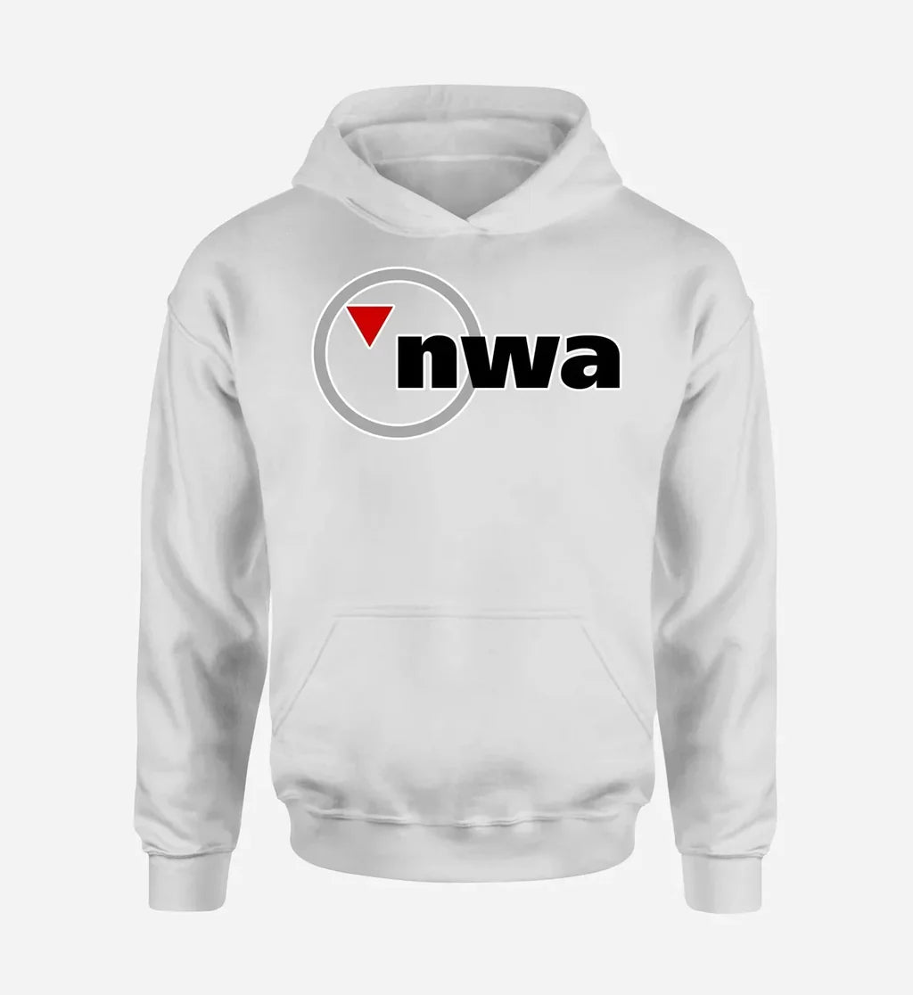 Northwest Airlines NEW logo printed on white hoodie