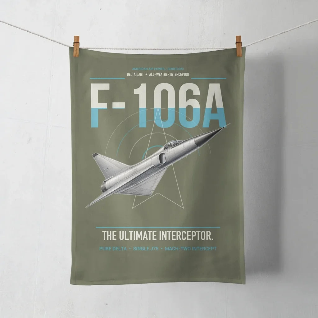 F-106A Delta Dart design on green army towel