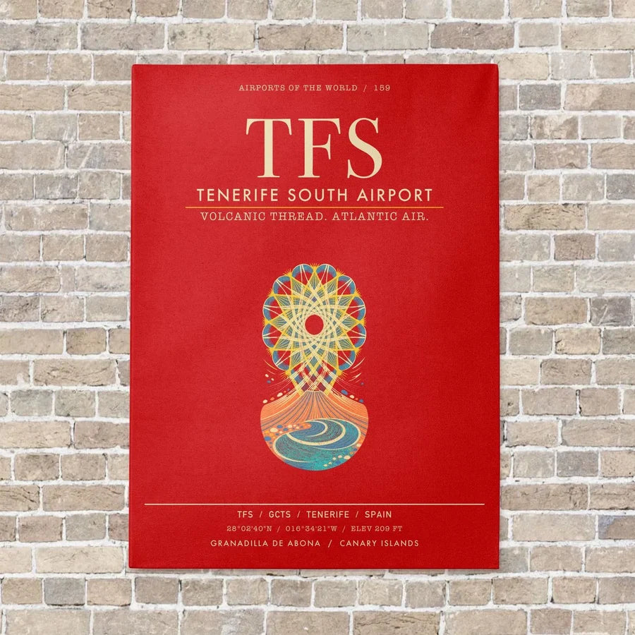 Tenerife South Airport TFS - Canvas Framed - Red
