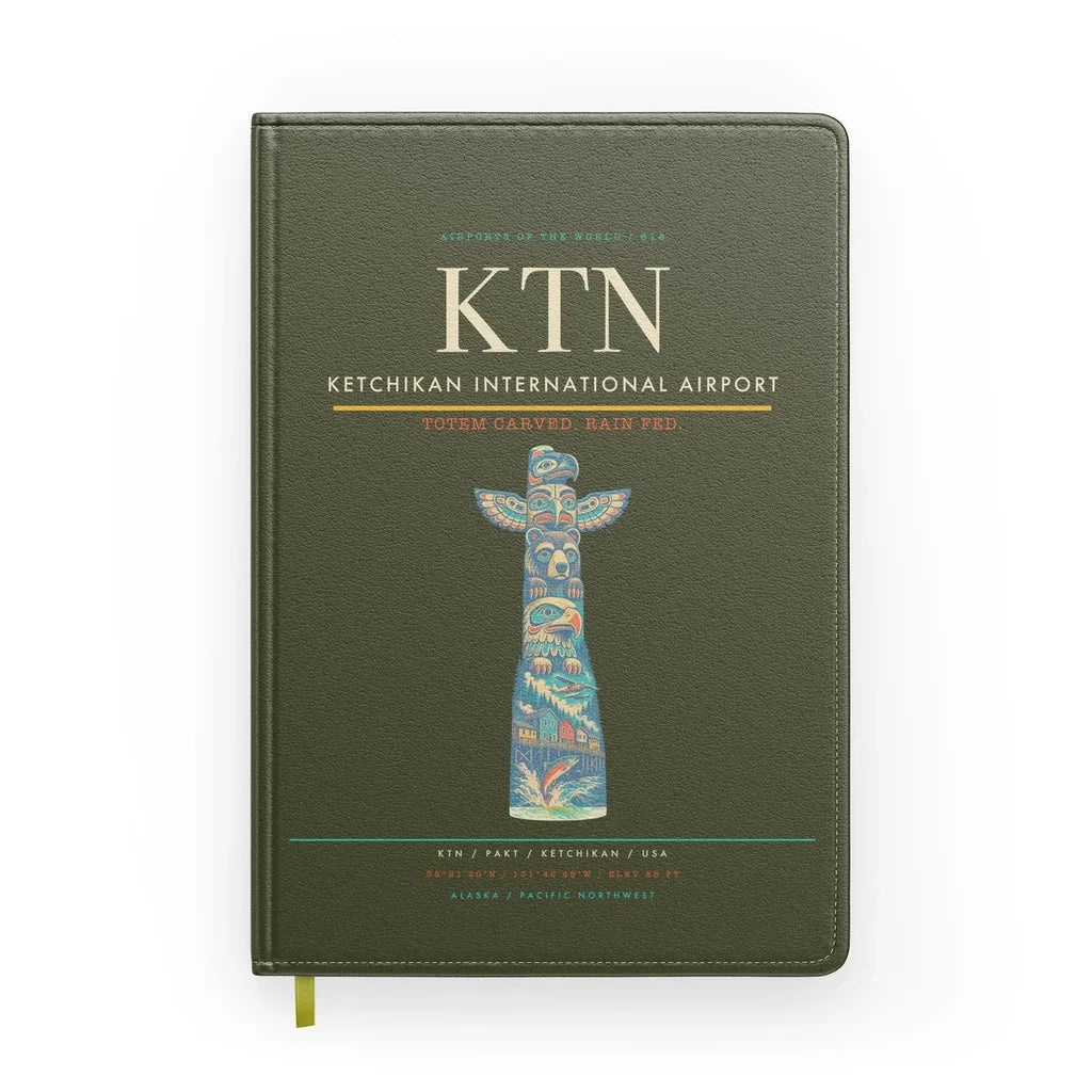 Ketchikan International Airport (KTN) design on green army notebook