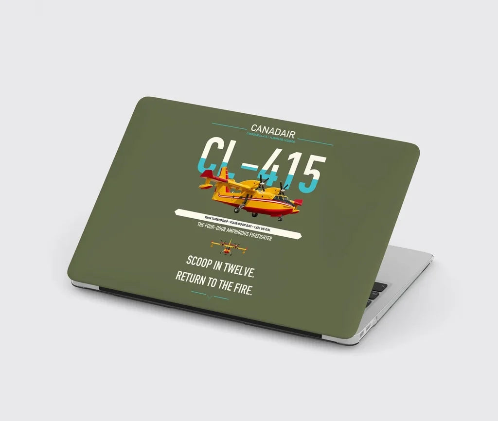 Canadair CL-415 design on green army MacBook case