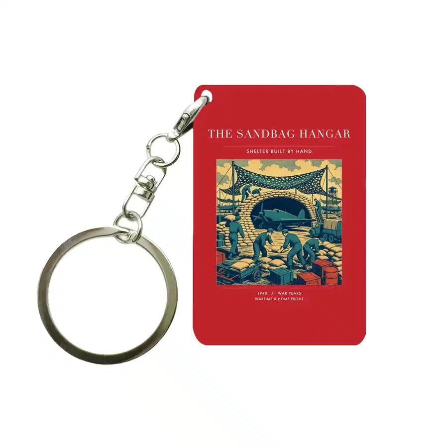 VINTAGE G4505 - The Sandbag Hangar - Designed Key Chain design on red