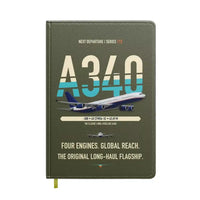 Thumbnail for Airbus A340-300 design on green army notebook