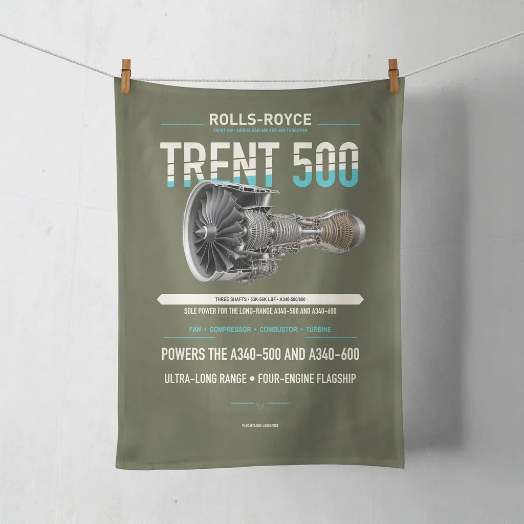 TRENT 500 design on green army towel