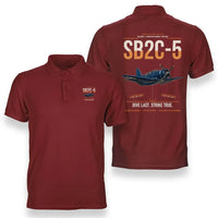 Thumbnail for SB2C-5 Helldiver design on red double-side polo t-shirt, double-side print