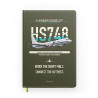 Thumbnail for Hawker Siddeley HS 748 Series 2A design on green army notebook