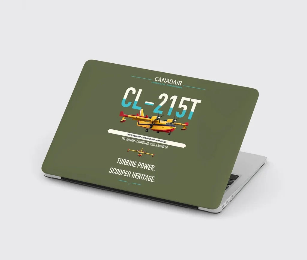 Canadair CL-215T design on green army MacBook case