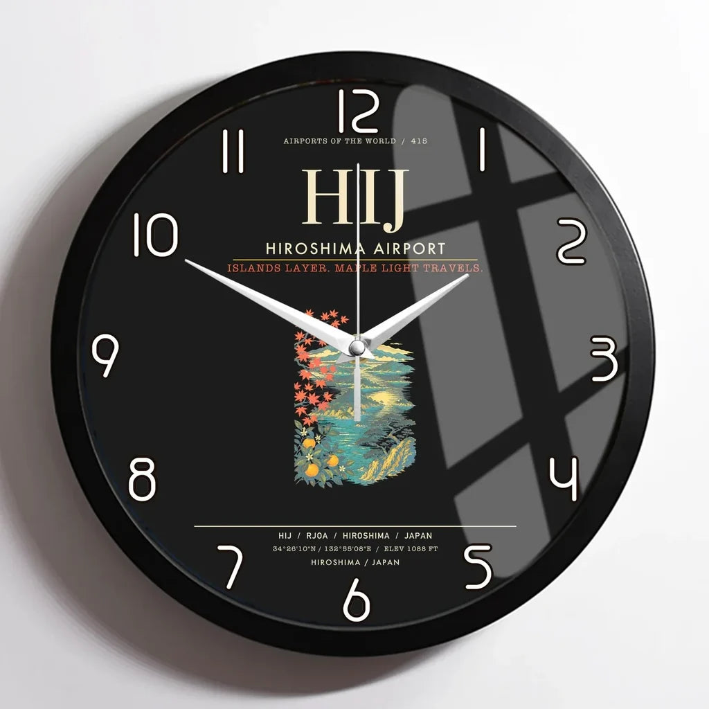 Hiroshima Airport HIJ Wall-Clock Framed - Black