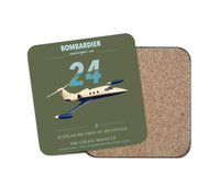 Thumbnail for Bombardier Learjet 24 design on green army 1 piece coaster