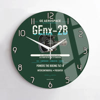 Thumbnail for GEnx-2B design on dark green no frame wall clock