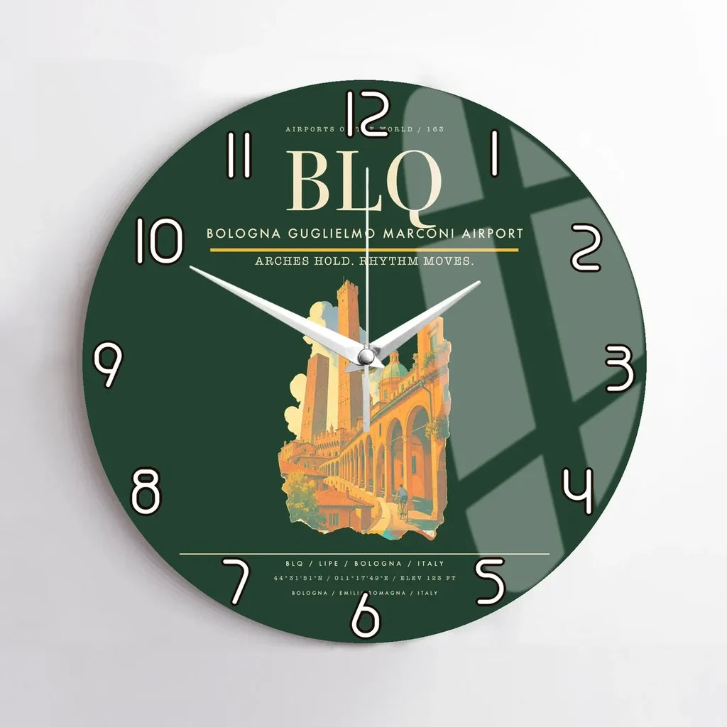 Bologna Guglielmo Marconi Airport BLQ Wall-Clock No-Frame - Dark Green