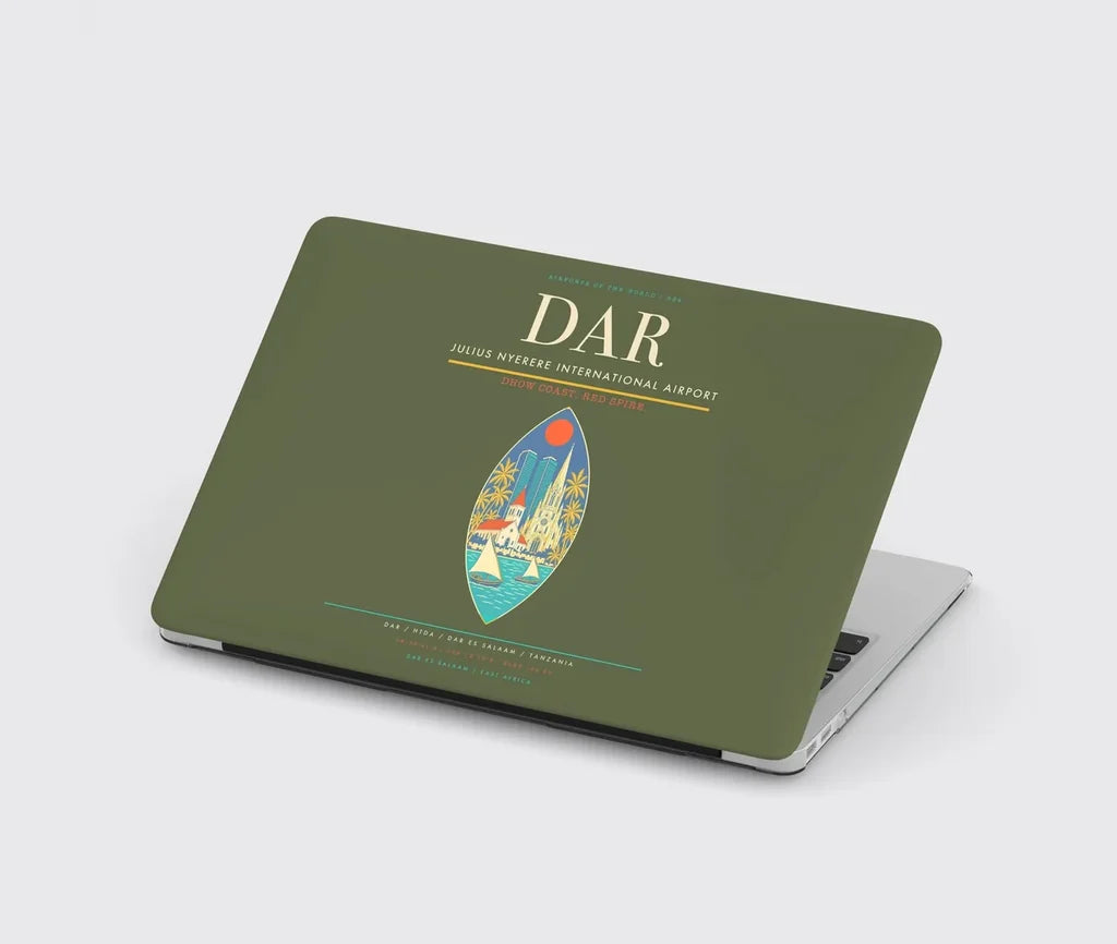 Julius Nyerere International Airport (DAR) design on green army MacBook case